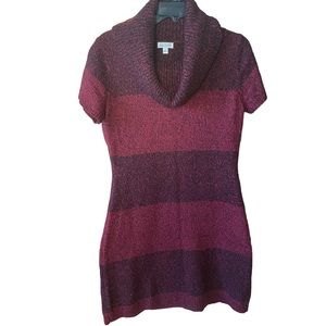 Women’s Cowl Neck Sweater Dress in Burgundy/Black Size M, Charming Charlie